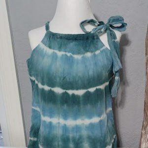 Blue/green tie-dye tank dress by Blue Sky